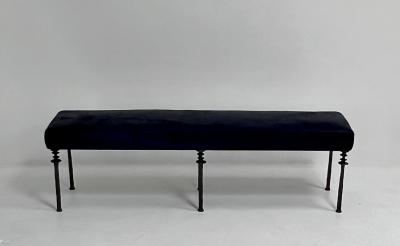  Bourgeois Boheme Atelier Sorgue Bench Blue Cowhide Silicon Bronze Leg