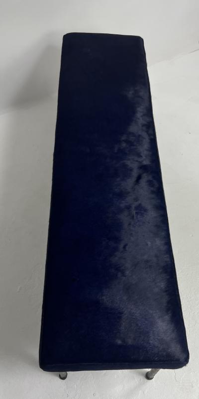  Bourgeois Boheme Atelier Sorgue Bench Blue Cowhide Silicon Bronze Leg