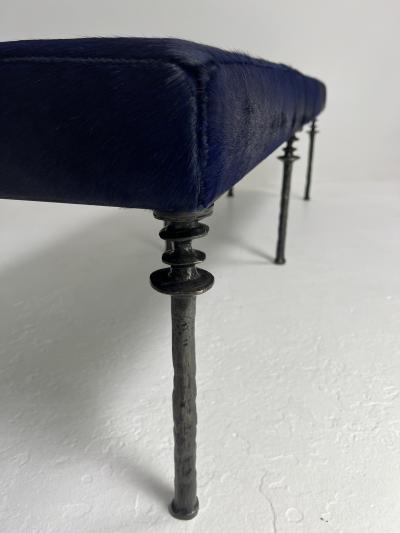 Bourgeois Boheme Atelier Sorgue Bench Blue Cowhide Silicon Bronze Leg