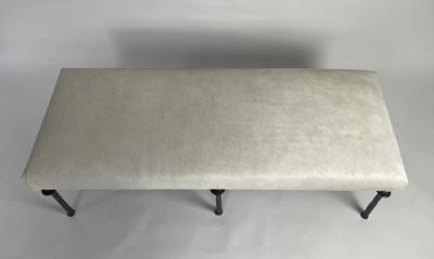  Bourgeois Boheme Atelier Sorgue Bench Off White Cow Hide Silicon Bronze Legs by Bourgeois Boheme