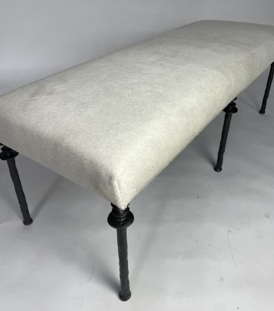  Bourgeois Boheme Atelier Sorgue Bench Off White Cow Hide Silicon Bronze Legs by Bourgeois Boheme