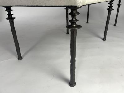  Bourgeois Boheme Atelier Sorgue Bench Off White Cow Hide Silicon Bronze Legs by Bourgeois Boheme
