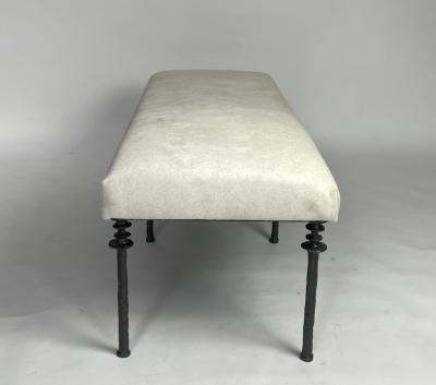  Bourgeois Boheme Atelier Sorgue Bench Off White Cow Hide Silicon Bronze Legs by Bourgeois Boheme