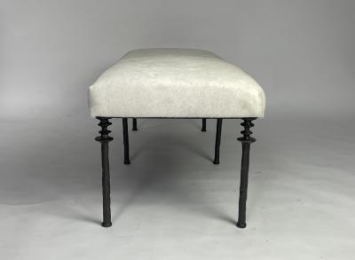  Bourgeois Boheme Atelier Sorgue Bench Off White Cow Hide Silicon Bronze Legs by Bourgeois Boheme