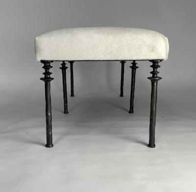  Bourgeois Boheme Atelier Sorgue Bench Off White Cow Hide Silicon Bronze Legs by Bourgeois Boheme