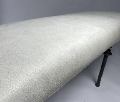  Bourgeois Boheme Atelier Sorgue Bench Off White Cow Hide Silicon Bronze Legs by Bourgeois Boheme