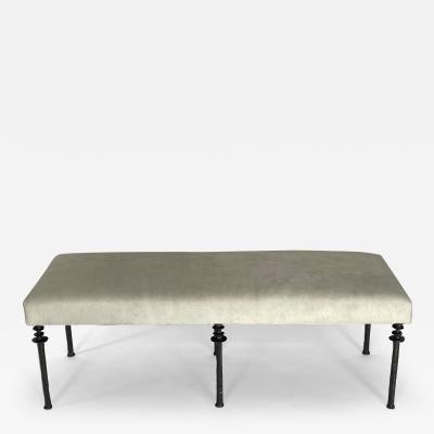  Bourgeois Boheme Atelier Sorgue Bench Off White Cow Hide Silicon Bronze Legs by Bourgeois Boheme