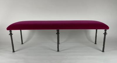  Bourgeois Boheme Atelier Sorgue Bench Silicon Bronze legs Mohair Cushion