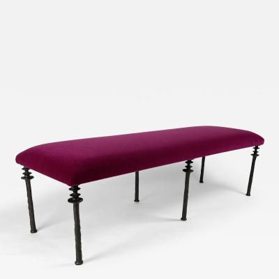  Bourgeois Boheme Atelier Sorgue Bench Silicon Bronze legs Mohair Cushion