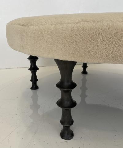  Bourgeois Boheme Atelier St Paul Ottoman Bronze Legs Shearling Cushion