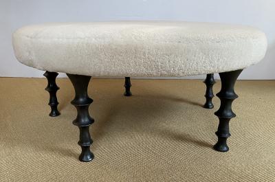  Bourgeois Boheme Atelier St Paul Ottoman Bronze Legs Shearling Cushion