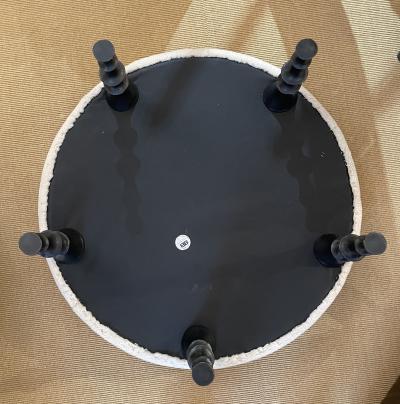  Bourgeois Boheme Atelier St Paul Ottoman Bronze Legs Shearling Cushion