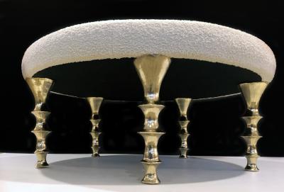  Bourgeois Boheme Atelier St Paul Ottoman Gold Bronze Legs