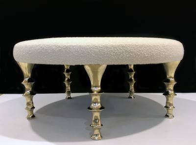  Bourgeois Boheme Atelier St Paul Ottoman Gold Bronze Legs