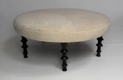  Bourgeois Boheme Atelier St Paul Ottoman Silicon Bronze and Natural Shearling