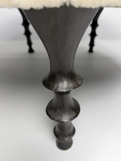  Bourgeois Boheme Atelier St Paul Ottoman Silicon Bronze and Natural Shearling