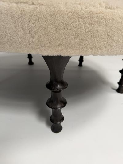  Bourgeois Boheme Atelier St Paul Ottoman Silicon Bronze and Natural Shearling