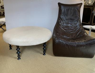  Bourgeois Boheme Atelier St Paul Ottoman Silicon Bronze and Natural Shearling