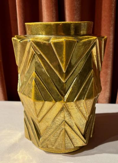  Bourgogne S P French Art Deco Chevron Vase by Bourgogne S P Art Deco Collection