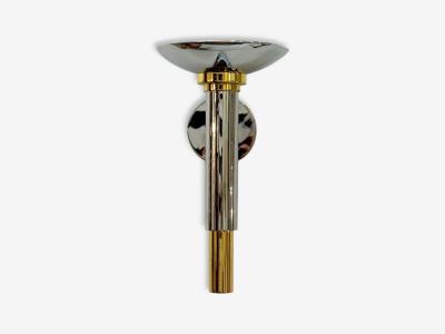  Boyd Lighting Co Karl Springer Style Chrome Brass Large Wall Lights USA 1960s