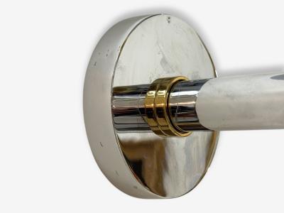  Boyd Lighting Co Karl Springer Style Chrome Brass Large Wall Lights USA 1960s