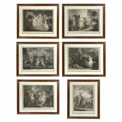 Boydell Collection Six Framed Engravings Of Shakespearean Play Scenes By Boydell