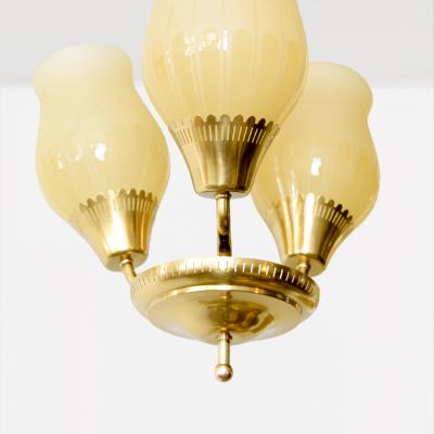  Br derna Malmstr ms Metallvarufabrik A BR DERNA MALMSTR MS LAMPVARUFABRIK BRASS CHANDLIER SWEDEN 1940S