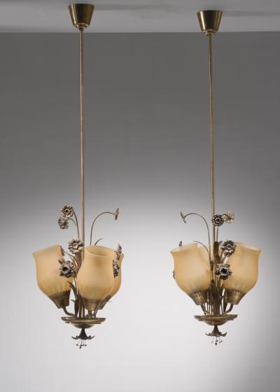  Br derna Malmstr ms Metallvarufabrik Br derna Malmstr ms pair of chandeliers