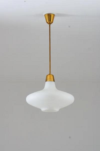  Br derna Malmstr ms Metallvarufabrik Swedish Modern Pendant Brass and Glass by Br derna Malmstr m