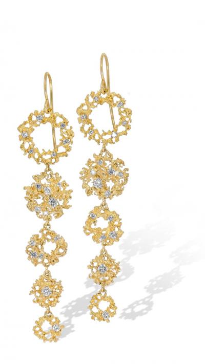  Branch Fine Jewelry Brilliant White Diamond Galaxy Yellow Gold Dangle Drop Earrings Branch 2022