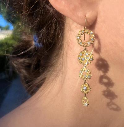  Branch Fine Jewelry Brilliant White Diamond Galaxy Yellow Gold Dangle Drop Earrings Branch 2022