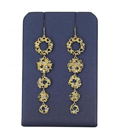  Branch Fine Jewelry Brilliant White Diamond Galaxy Yellow Gold Dangle Drop Earrings Branch 2022