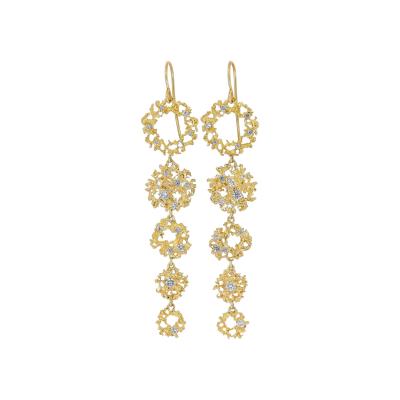  Branch Fine Jewelry Brilliant White Diamond Galaxy Yellow Gold Dangle Drop Earrings Branch 2022