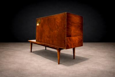  Branco Preto Bar with Side Table in Hardwood Glass Branco e Preto 1950s