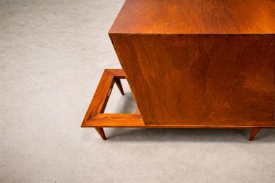  Branco Preto Bar with Side Table in Hardwood Glass Branco e Preto 1950s