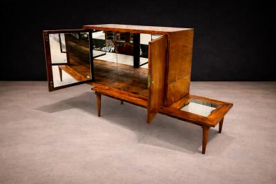  Branco Preto Bar with Side Table in Hardwood Glass Branco e Preto 1950s