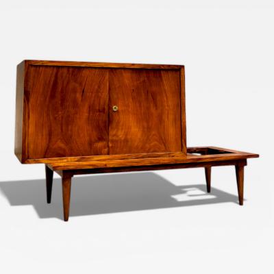  Branco Preto Bar with Side Table in Hardwood Glass Branco e Preto 1950s