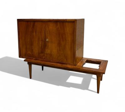 Branco Preto Bar with Side Table in Hardwood Glass Branco e Preto 1950s Lot 383A