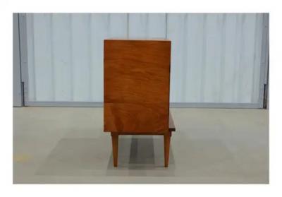  Branco Preto Brazilian Bar with Side Table in Hardwood and Glass by Branco e Preto c 1950 s