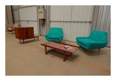  Branco Preto Brazilian Bar with Side Table in Hardwood and Glass by Branco e Preto c 1950 s