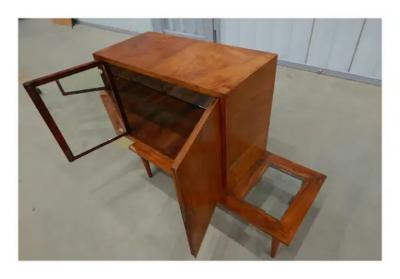  Branco Preto Brazilian Bar with Side Table in Hardwood and Glass by Branco e Preto c 1950 s