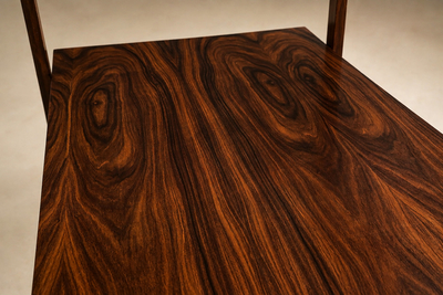  Branco Preto Rectangular Side Table in Rosewood Glass Branco e Preto