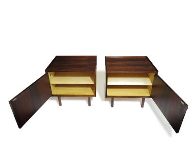 Brande M belfabrik Pair Ib Kofod Larsen for Brandi Moblefabrik Brazilian Rosewood Nightstands