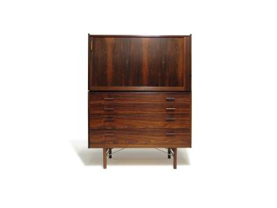Brande M belfabrik Rare Ib Kofod Larsen for Set Credenza Dresser Night Stands Bed Side Tables
