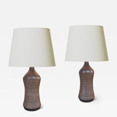  Brandi Keramik Pair of Table Lamps by Henry Brandi