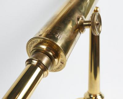  Broadhurst Clarkson Co LARGE ANTIQUE SOLID BRASS LIBRARY TELESCOPE BY BROADHURST CLARKSON AND CO