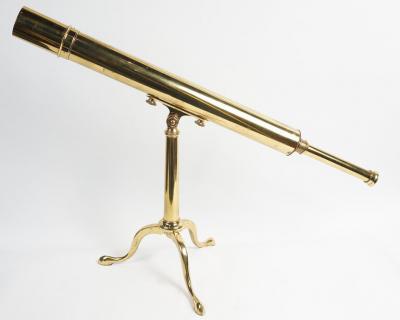  Broadhurst Clarkson Co LARGE ANTIQUE SOLID BRASS LIBRARY TELESCOPE BY BROADHURST CLARKSON AND CO