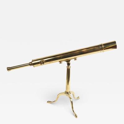  Broadhurst Clarkson Co LARGE ANTIQUE SOLID BRASS LIBRARY TELESCOPE BY BROADHURST CLARKSON AND CO