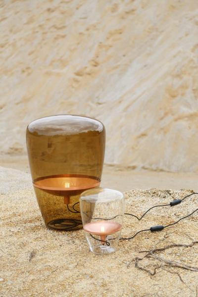  Brokis Large Balloons Translucent Blown Glass Brass Floor Lamp for Brokis