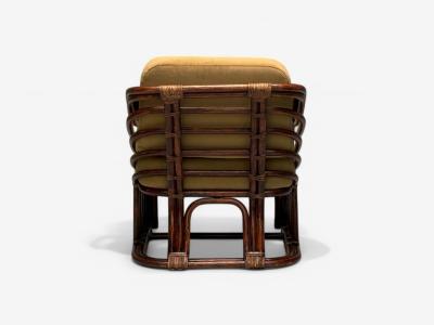  Brown Jordan Furniture Brown Jordan Mid Century Modern Bamboo Camel Fabric Lounge Chairs 1960s